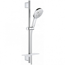Душевая стойка с лейкой и шлангом Grohe Rainshower SmartActive 600 мм d130 мм круглая 3-х реж. с мыльницей 26546000 хром