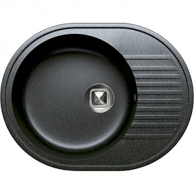 Мойка для кухни Tolero Classic R-122.911 овальная 57,5х45,5 глуб. 21,6см вып. 3 1/2" (врезная) крыло универсал чёрная