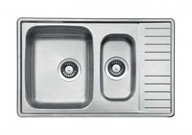 Мойка для кухни TopZero WellInox Lines LNP790.500.15.GT8K прямоуг. 79х50 глуб. 19см (толщ.0,8мм) вып. 3 1/2" (врезная) крыло универсал серебристый