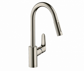 Смеситель для кухни (мойки) Hansgrohe Focus 31815800 вытяжной излив сталь латунь