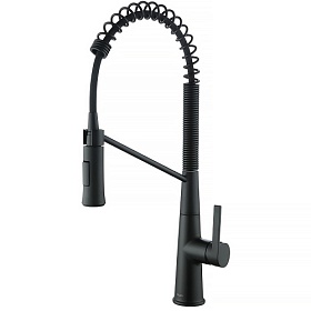 Смеситель для кухни (мойки) Azario Spring AZ-VGT569183PA с переключ.для фильтра питьевой воды вытяжной излив чёрный латунь