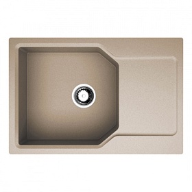 Мойка для кухни Omoikiri Yonaka 78-LB-SA 4993416 прямоуг. 78х51 глуб. 20,7см (толщ.10мм) вып. 3 1/2" (врезная) крыло универсал бежевая