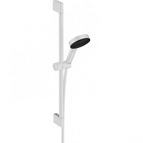 Душевая стойка с лейкой и шлангом Hansgrohe Pulsify Select 3jet Relaxation 669 мм d105 мм круглая 3-х реж. 24160700 белая