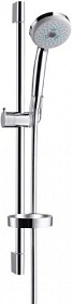 Душевая стойка с лейкой и шлангом Hansgrohe Croma 100 Multi Unica C 668 мм d580х260 мм круглая 3-х реж. с мыльницей 27775000 хром