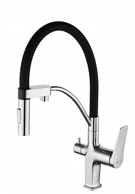 Смеситель для кухни (мойки) Lemark Comfort LM3074C с переключ.для фильтра питьевой воды гибкий излив хром латунь