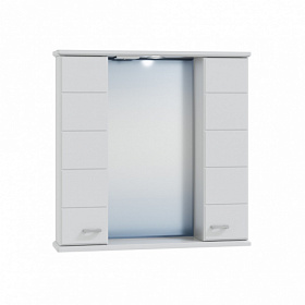 Зеркало-шкаф СаНта Омега 75 белое с полочкой LED подсветка 107005 Водяной