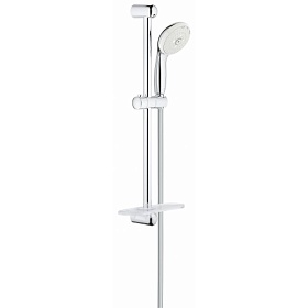 Душевая стойка с лейкой и шлангом Grohe Tempesta New 600 мм d580х260 мм круглая 3-х реж. с мыльницей 27927001 хром Водяной