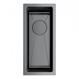 Мойка для кухни Omoikiri Taki 20-U/IF-GM 4973105 прямоуг. 20х44 глуб. 18см (толщ.1,2мм) вып. 3 1/2" (универсальная) PVD вороненая сталь