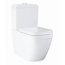 Унитаз-компакт напольный Grohe Bau Ceramic безободковый смыв с гигиенич.покрытием сид.дюр. микролифт 39462000