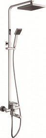 Душевая стойка с верхней тропической лейкой и смесителем для ванны/душа (короткий излив) Ledeme L2433 Водяной