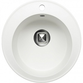 Мойка для кухни Tolero Classic R-108.923 круглая 51х51 глуб. 21,6см вып. 3 1/2" (врезная) белая