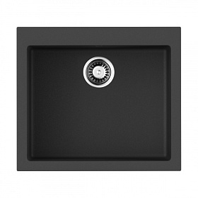 Мойка для кухни Omoikiri Bosen 57-BL 4993145 прямоуг. 57х50 глуб. 22см (толщ.10мм) вып. 3 1/2" (врезная) чёрная