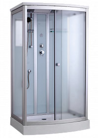 Душевая кабина 120х90х220 Timo Standart T-6615SF прямоугольная мат.дверки хром проф. задн.стенки мат.стекло верхн.душ