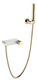 Смеситель для ванны/душа (короткий излив) Boheme Stick White Diamond Gold 123-WG белый/золото латунь