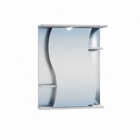 Зеркало-шкаф СаНта Лира 55 белое с полочкой LED подсветка 101053 Водяной