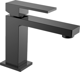 Смеситель для умывальника (раковины) Boheme Qubic 471-SGM shine gun metal латунь Водяной