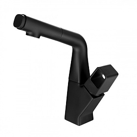 Смеситель для кухни (мойки) Lemark Soul LM6008BL вытяжной излив чёрный латунь