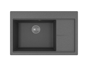 Мойка для кухни Florentina Россана 780 20.500.C0780.102 прямоуг. 78х51 глуб. 20см вып. 3 1/2" (врезная) крыло справа чёрная
