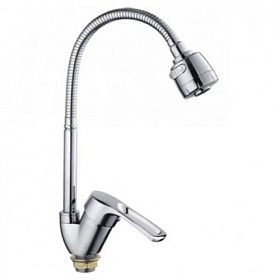 Смеситель для кухни (мойки) Frap H701 F43701-В гибкий излив хром латунь Водяной