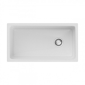 Мойка для кухни Omoikiri Tokara 88-U/I-WH Glossy 4993867 прямоуг. 88х47,7 глуб. 23,6см вып. 3 1/2" (врезная, подстольная) белая