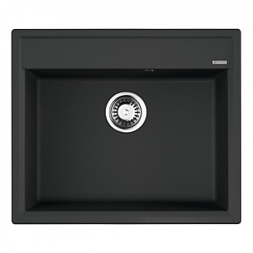Мойка для кухни Omoikiri Daisen 60-BL 4993622 прямоуг. 60х51 глуб. 20см (толщ.10мм) вып. 3 1/2" (врезная) чёрная