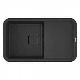Мойка для кухни Omoikiri Tasogare 86-BL 4993469 прямоуг. 86х51 глуб. 23см (толщ.10мм) вып. 3 1/2" (врезная) крыло универсал чёрная