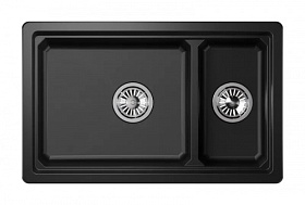Мойка для кухни Granula KS-7304U шварц прямоуг. 73х45 глуб. 22см вып. 3 1/2" (подстольная) шварц