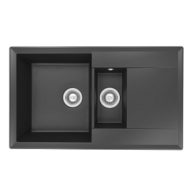 Мойка для кухни Florentina Тоскана 860К 17.055.D0860.302 прямоуг. 86х51 глуб. 20см вып. 3 1/2" (врезная) крыло универсал антрацит