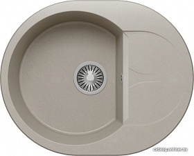 Мойка для кухни Polygran Atol ATOL-620.14 овальная 62х50 глуб. 20см вып. 3 1/2" (врезная) крыло универсал серая