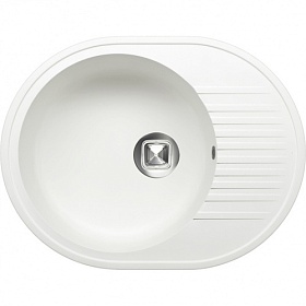 Мойка для кухни Tolero Classic R-122.923 овальная 57,5х45,5 глуб. 21,6см вып. 3 1/2" (врезная) крыло универсал белая