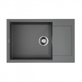 Мойка для кухни Omoikiri Sakaime 78-LB-GR 4993555 прямоуг. 78х50 глуб. 20см (толщ.10мм) вып. 3 1/2" (врезная) крыло универсал leningrad grey