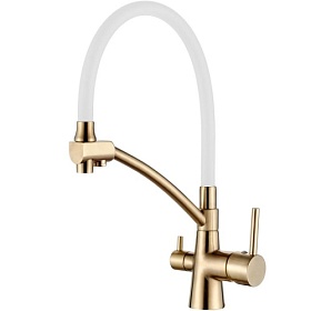 Смеситель для кухни (мойки) Ledeme H55 L4855Y-3 с переключ.для фильтра питьевой воды золото латунь