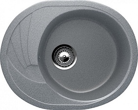 Мойка для кухни Ulgran U-403-309 овальная 58х47 глуб. 18см вып. 3 1/2" (врезная) крыло универсал тёмно-серая Водяной