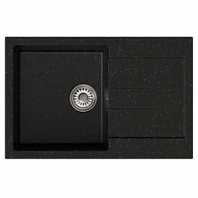 Мойка для кухни Mixline ML-GM31 552189 прямоуг. 77х50 глуб. 19см вып. 3 1/2" (врезная) крыло универсал чёрная