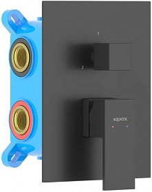 Смеситель для душа внеш. и скрытая часть (в сборе) Aquatek Либра AQ1647MB чёрный латунь Водяной