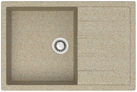 Мойка для кухни Azario Vision CS00078340 прямоуг. 75х50,5 глуб. 21,8см вып. 3 1/2" (врезная) крыло универсал песочная Водяной