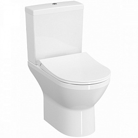Унитаз-компакт напольный Vitra Integra Round безободковый смыв с гигиенич.покрытием сид.дюр. ультратон. микролифт 9833B003-7206
