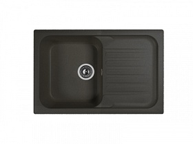 Мойка для кухни Dr.Gans Адель 25.090.C0780.411 прямоуг. 78х51 глуб. 20см вып. 3 1/2" (врезная) крыло универсал графит