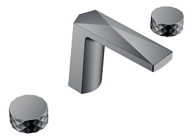 Смеситель для умывальника (раковины) Boheme Venturo 150-SGM-DIAMOND на раковину 3 отверстия shine gun metal латунь Водяной