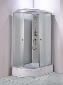 Душевая кабина 120х80х215 Водный Мир ВМ-526-R асимметричная (правая) мат.дверки мат.хром проф. задн.стенки мат.стекло верхн.душ