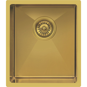 Мойка для кухни TopZero TNL/R10 ColorX TNL 340 GOLD прямоуг. 38х44 глуб. 20,3см (толщ.1,2мм) вып. 3 1/2" (врезная, подстольная) золото