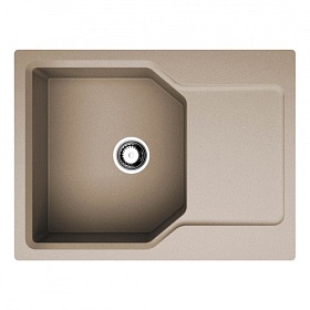 Мойка для кухни Omoikiri Yonaka 65-SA 4993415 прямоуг. 65х51 глуб. 20,7см (толщ.10мм) вып. 3 1/2" (врезная) крыло универсал бежевая