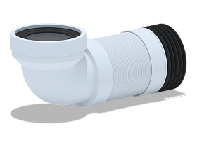 Гофра для унитаза АНИ пласт K729R угол 90° (340-870мм)