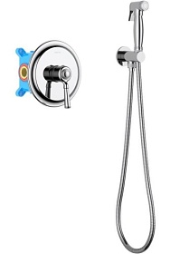 Смеситель для унитаза внеш. и скрытая часть (в сборе) Aquatek Классик AQ1519CR с гигиеническим душем хром латунь