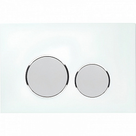 Кнопка смыва (клавиша) для инсталляции Aquatek Slim прямоугольная c кругл.кнопками белая глянец KDI-0000028 Водяной
