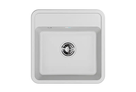 Мойка для кухни Granula Standart ST-5001 белый квадратная 50х50 глуб. 19см вып. 3 1/2" (врезная) белая