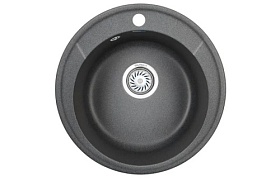 Мойка для кухни Granula Standart ST-4802 графит круглая 48х48 глуб. 18см вып. 3 1/2" (врезная) графит