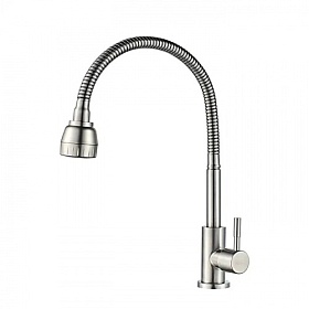 Вентиль для кухни (мойки) Ledeme H95 L74295 гибкий излив матов.хром нерж. сталь