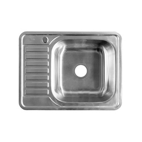 Мойка для кухни Iddis Basic BAS65SRi77 прямоуг. 65х50 глуб. 17см (толщ.0,6мм) вып. 3 1/2" (врезная) крыло слева хром