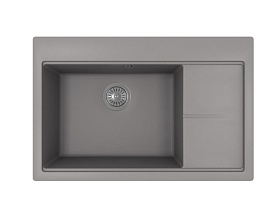 Мойка для кухни Florentina Россана 780 20.500.C0780.307 прямоуг. 78х51 глуб. 20см вып. 3 1/2" (врезная) крыло справа серый шелк